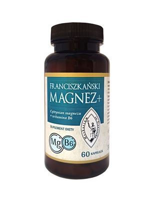 Obrazek FRANCISZKAŃSKI MAGNEZ Cytrynian magnezu+Wit.B6 60 kaps.