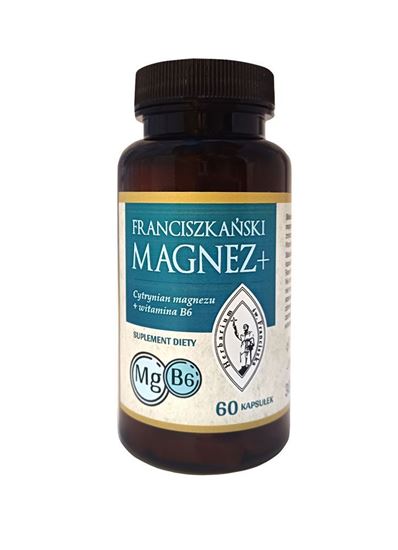 Obrazek FRANCISZKAŃSKI MAGNEZ Cytrynian magnezu+Wit.B6 60 kaps.